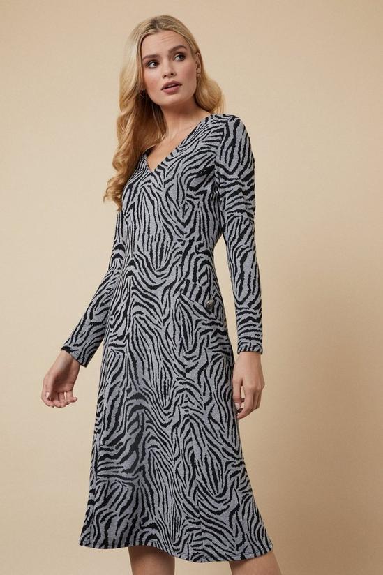 Wallis Grey Zebra Jersey Jacquard Midi Dress 2