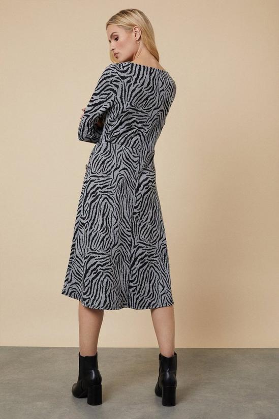 Wallis Grey Zebra Jersey Jacquard Midi Dress 3