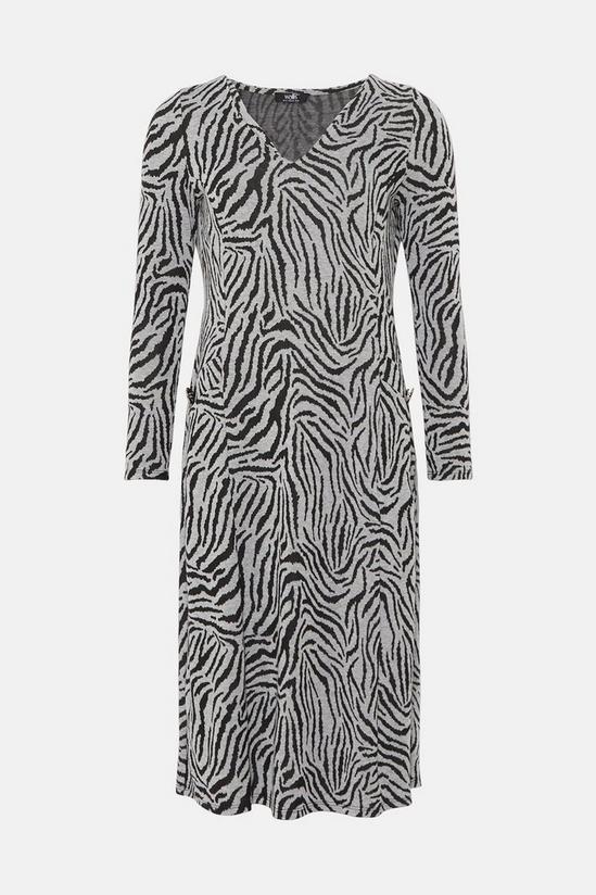 Wallis Grey Zebra Jersey Jacquard Midi Dress 5
