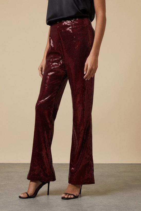 Wallis Red Sequin Bootcut Trousers 2