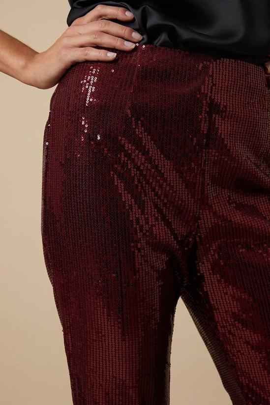 Wallis Red Sequin Bootcut Trousers 4