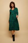 Wallis Green Animal Jersey Jacquard Midi Dress thumbnail 1