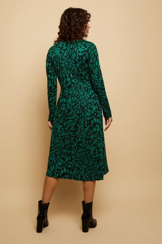 Wallis Green Animal Jersey Jacquard Midi Dress 3