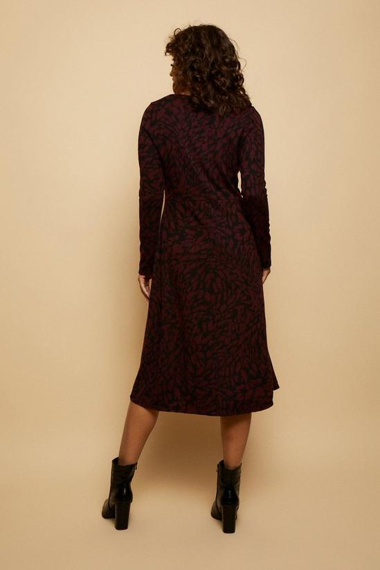 Wallis Berry Animal Jersey Jacquard Midi Dress 3