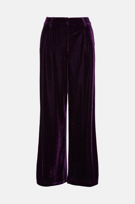 Wallis Purple Wide Leg Velvet Trousers 5