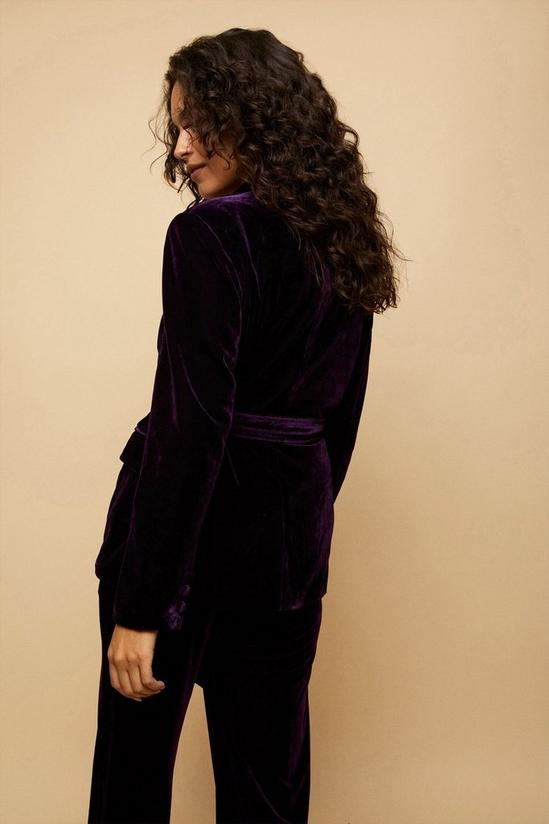 Wallis Purple Belted Velvet Blazer 3