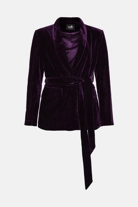 Wallis Purple Belted Velvet Blazer 5