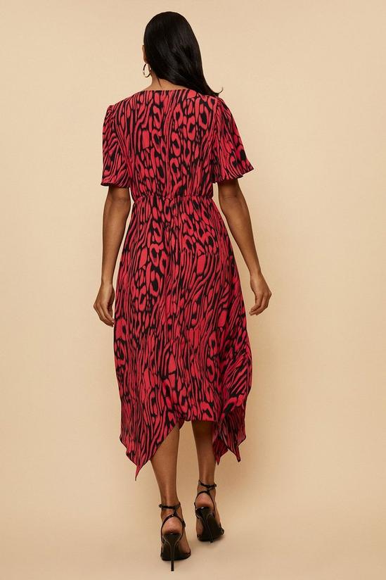 Wallis Pink Printed Hanky Hem Midi Dress 3