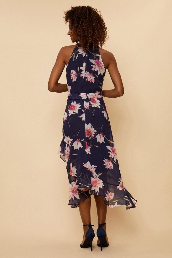 Wallis Tall Navy Floral Layered Fit & Flare Dress 3