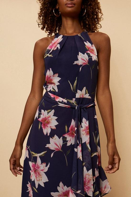 Wallis Tall Navy Floral Layered Fit & Flare Dress 6