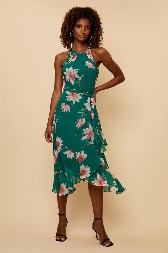 Wallis Green Floral Layered Fit & Flare Dress 2