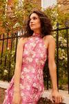 Wallis Pink Floral Ruffle Halter Maxi Dress thumbnail 2