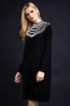 Wallis Pearl Necklace Black High Neck Knitted Dress thumbnail 2