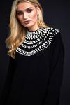 Wallis Pearl Necklace Black High Neck Knitted Dress thumbnail 4