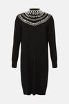 Wallis Pearl Necklace Black High Neck Knitted Dress thumbnail 5