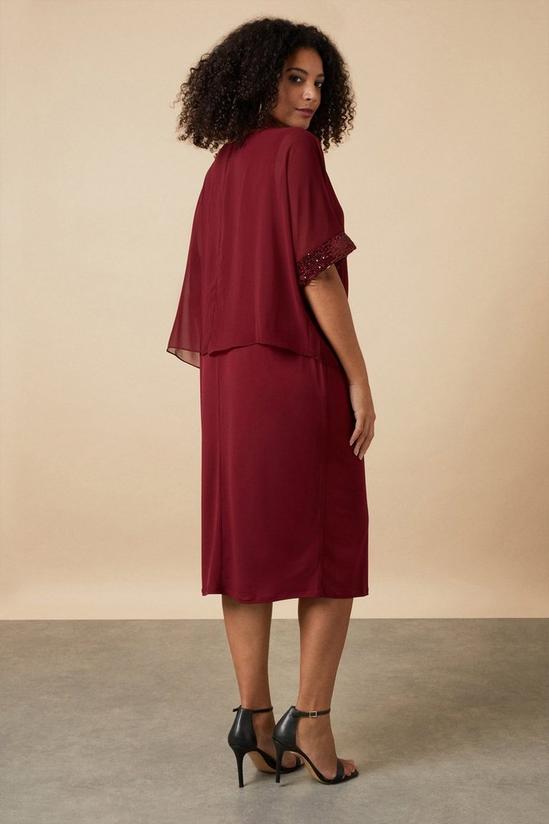 Wallis Curve Sequin Trim Sleeve Overlayer Dress 3