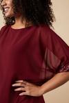 Wallis Curve Sequin Trim Sleeve Overlayer Dress thumbnail 4