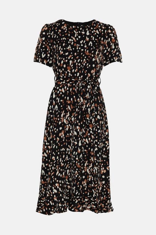 Wallis Black Abstract Spot Split Hem Midi Dress 5