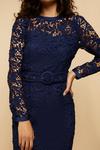 Wallis Buttoned Lace Belted Dress thumbnail 4
