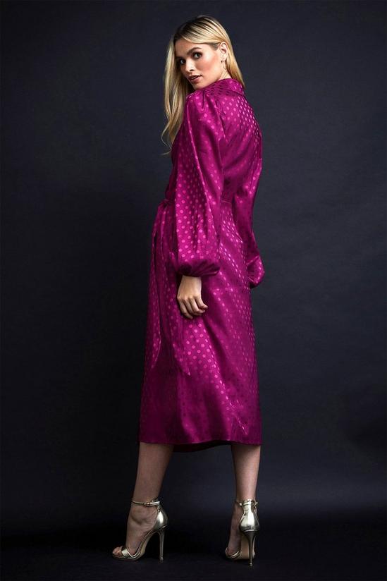 Wallis Jacquard Spot Wrap Midi Dress 3
