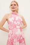 Wallis Petite Pink Paisley Ruffle Halter Maxi Dress thumbnail 4