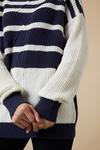 Wallis Ivory Cable Striped High Neck Jumper thumbnail 4