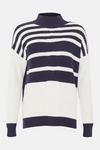 Wallis Ivory Cable Striped High Neck Jumper thumbnail 5