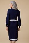 Wallis Navy Tipped Belted Knitted Dress thumbnail 3