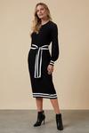 Wallis Petite Tipped Belted Knitted Dress thumbnail 1