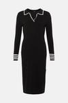 Wallis Black Tipped Collar Knitted Dress thumbnail 5