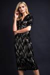 Wallis Sequin Velvet Wrap Midi Dress thumbnail 2