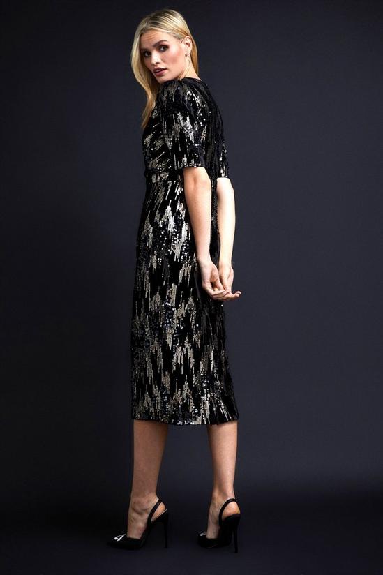 Wallis Sequin Velvet Wrap Midi Dress 3
