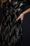 Wallis Sequin Velvet Wrap Midi Dress thumbnail 6