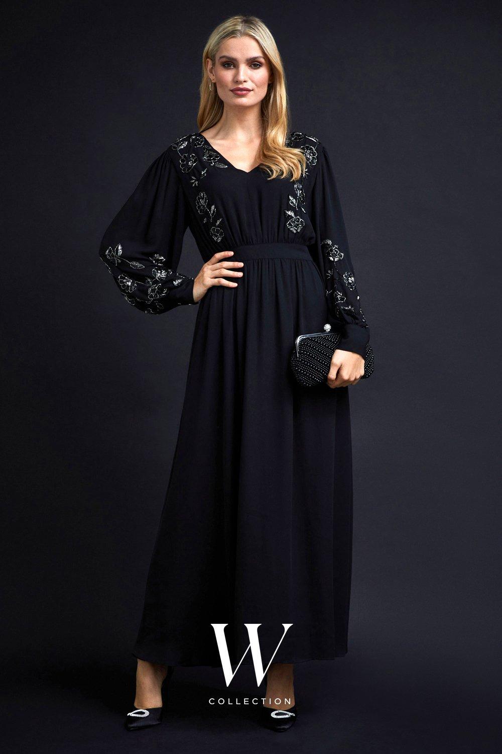 Womens Embellished Detail Maxi Dress