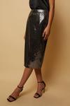 Wallis Grey Sequin Midi Skirt thumbnail 2