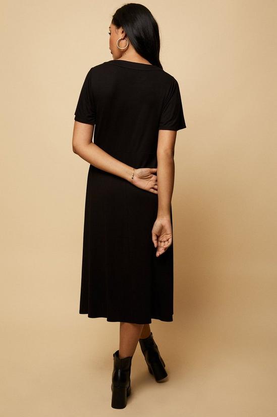 Wallis Petite Black Jersey Angel Sleeve Midi Dress 3