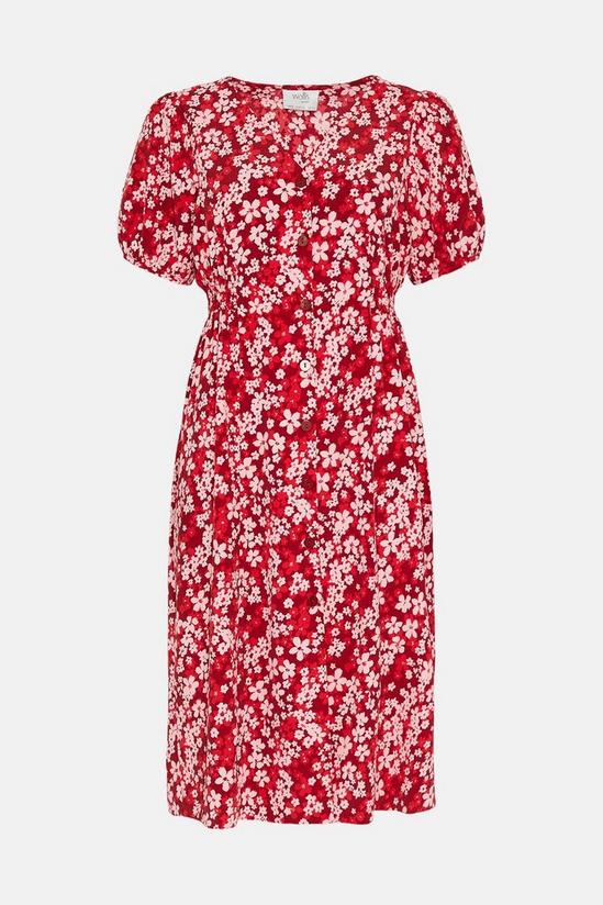 Wallis Petite Red Ditsy Woven Midi Dress 5