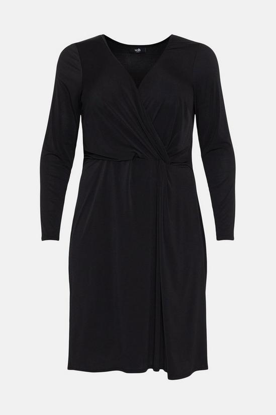 Wallis Curve Black Jersey Knot Dress 5