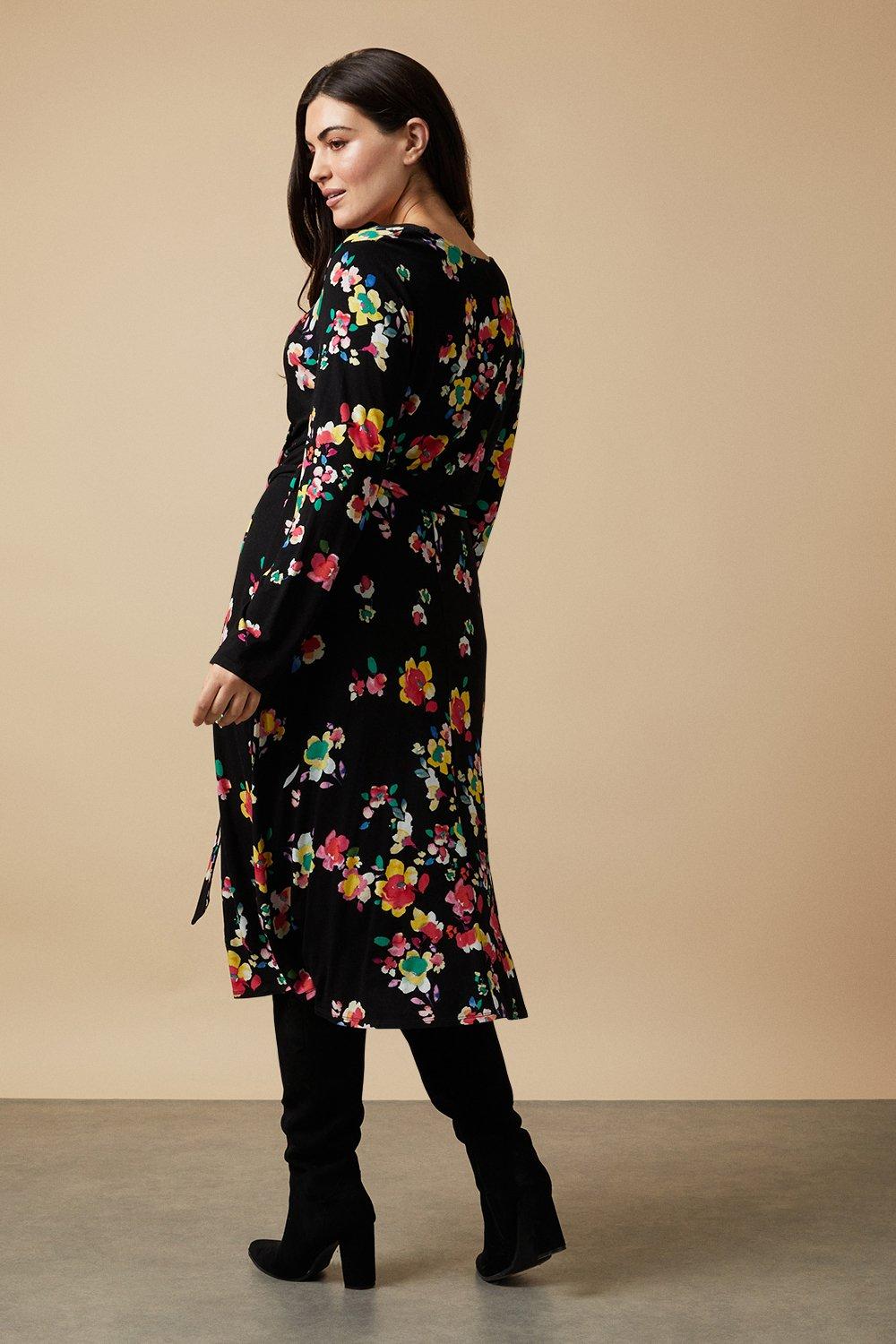 Wallis black best sale floral dress