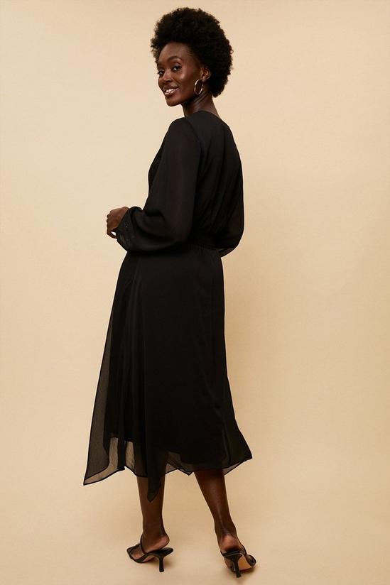 Wallis Sheer Sleeve Twist Front Dress 3