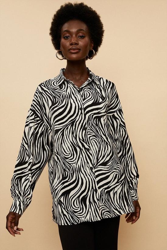 Wallis Zebra Over-Sized Longline Shirt 1