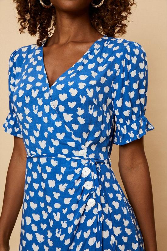 Wallis Heart Print Wrap Dress 4