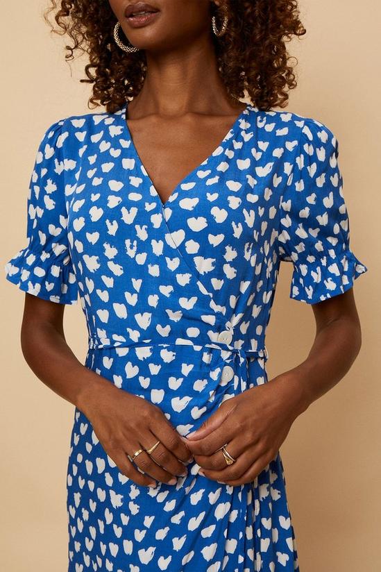 Wallis Heart Print Wrap Dress 6