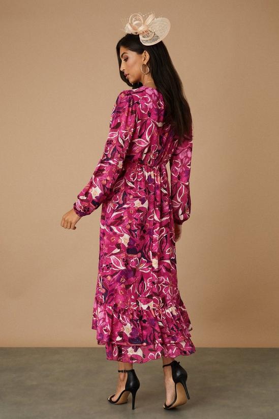 Wallis Jacquard Floral V Neck Midi Dress 3