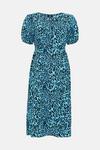 Wallis Blue Animal Woven Midi Dress thumbnail 5