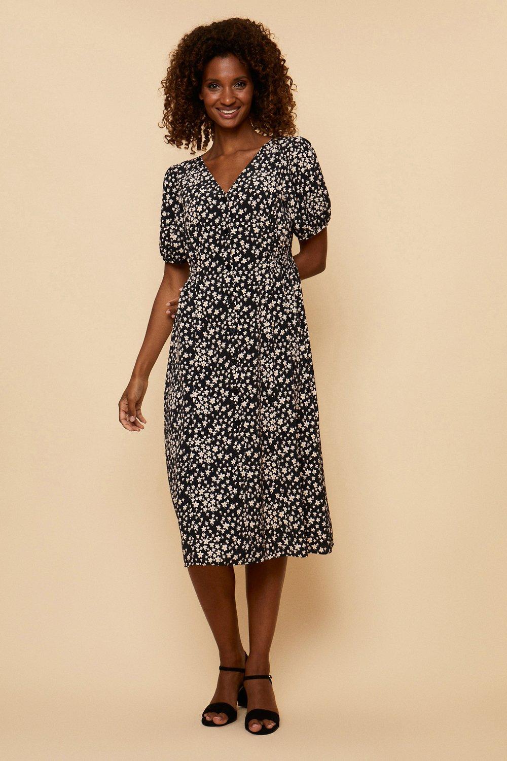 Wallis black polka 2024 dot midi dress