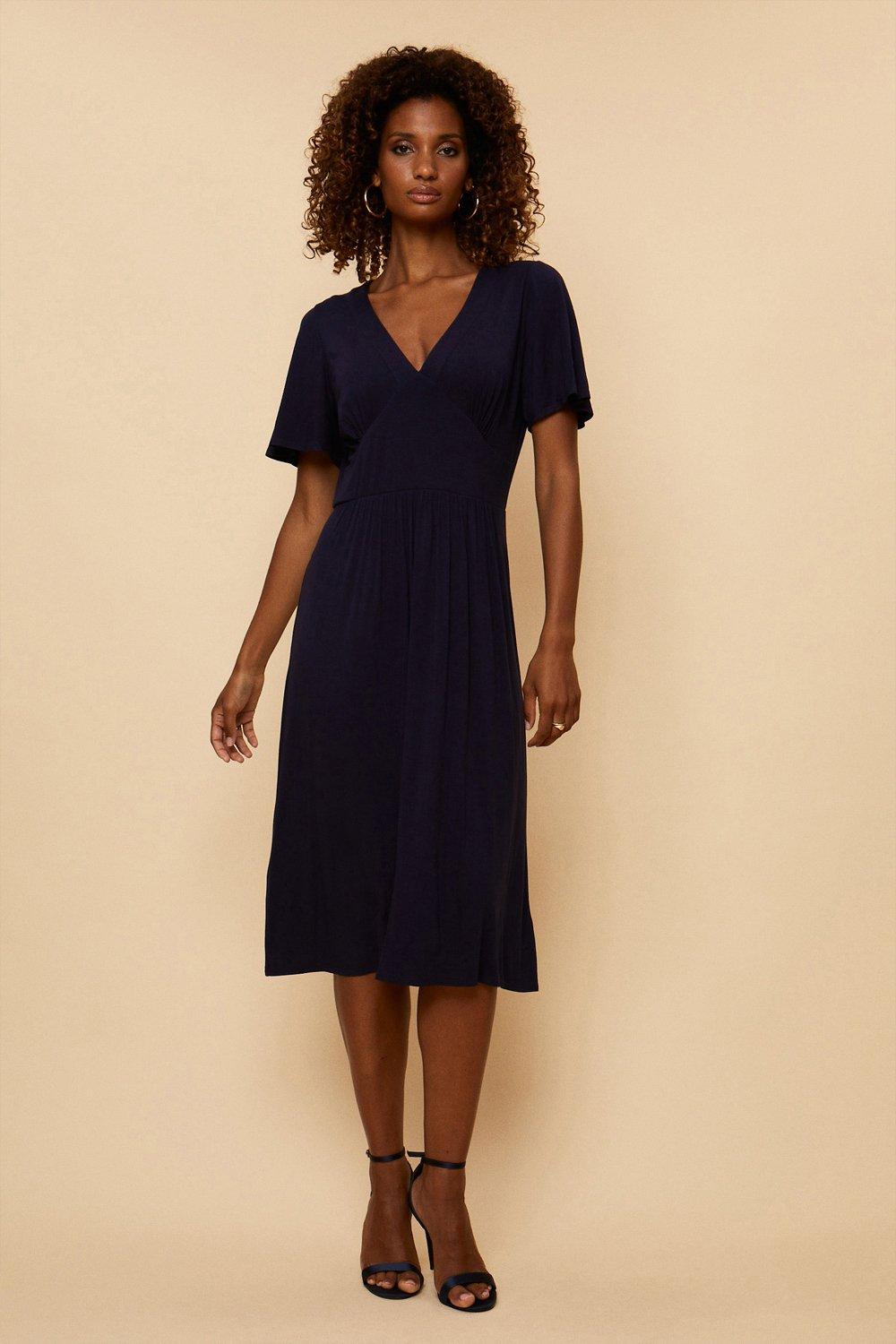 Navy midi 2025 dress uk