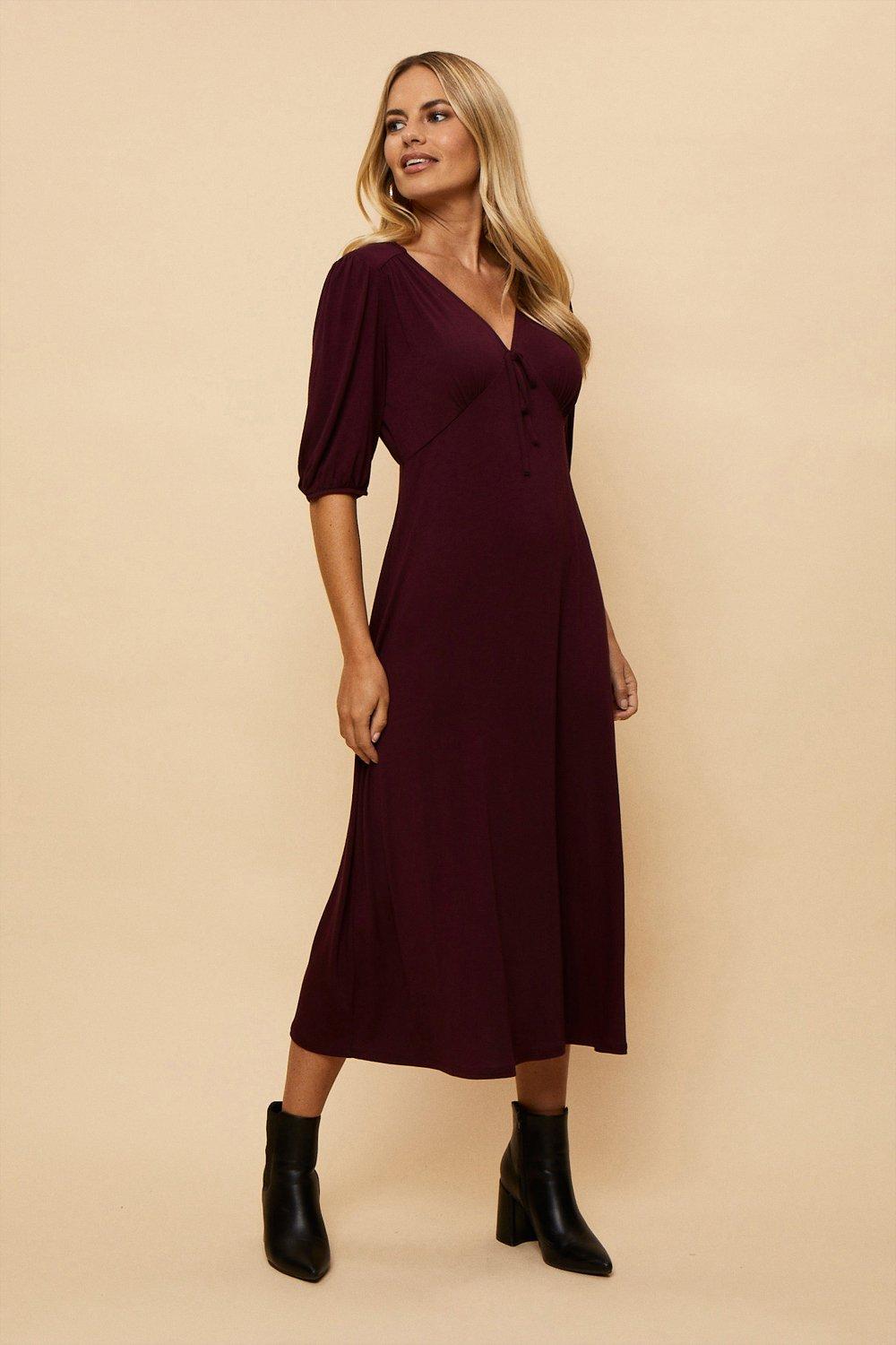 Wallis hotsell burgundy dress