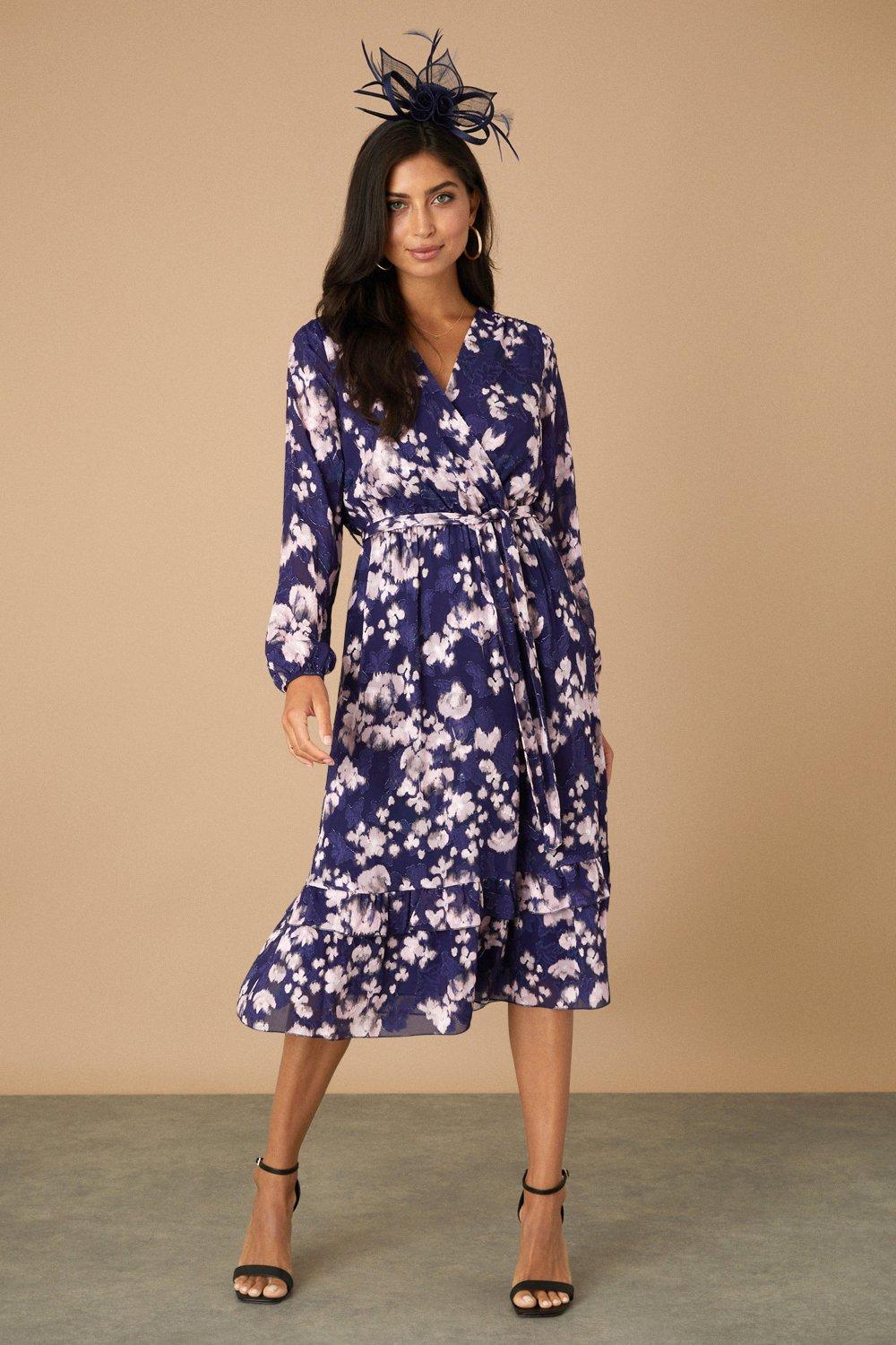 Wallis navy shop wrap dress