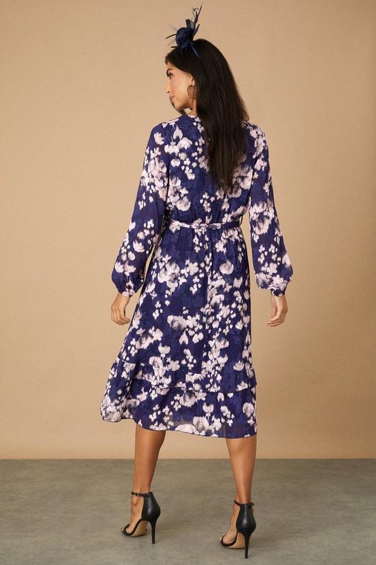 Wallis Jacquard Floral Wrap Midi Dress 3
